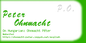 peter ohnmacht business card